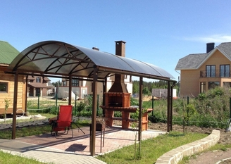 Проектирование, производство, монтаж навеса с арочной крышей в Уфе от компании "АктивСтрой"