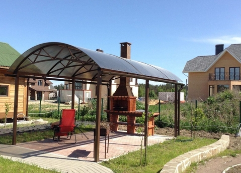 Проектирование, производство, монтаж навеса с арочной крышей в Уфе от компании "АктивСтрой"