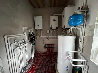 Монтаж котельной в частном доме с газовым, электрическим котлом и бойлером косвенного нагрева