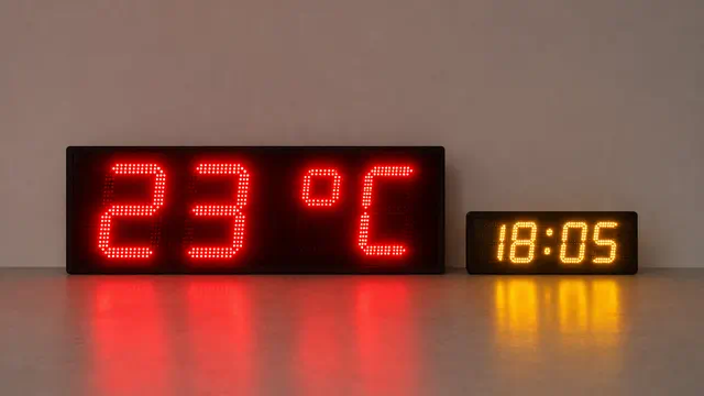Компактные светодиодные часы с датчиком температуры воздуха