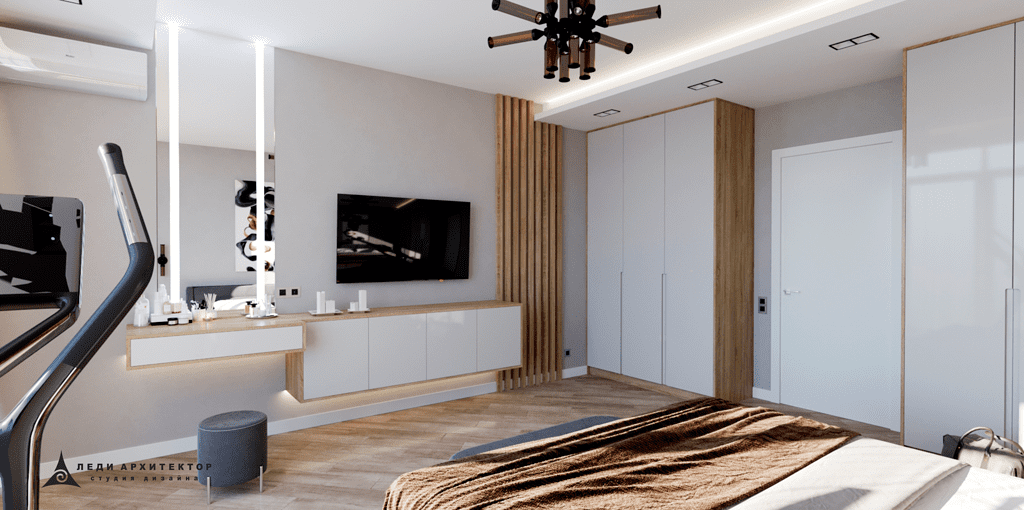 Интерьер современной спальни в ЖК Вишневый Сад
