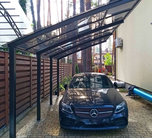 Проектирование, производство, монтаж консольного навеса в Уфе от компании "АктивСтрой"