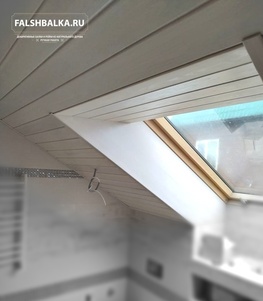 фальшбалки из лиственницы и вагонка крашенная из лиственницы