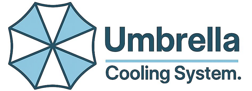 Логотип Umbrella System: профессиональные системы охлаждения холодным туманом.