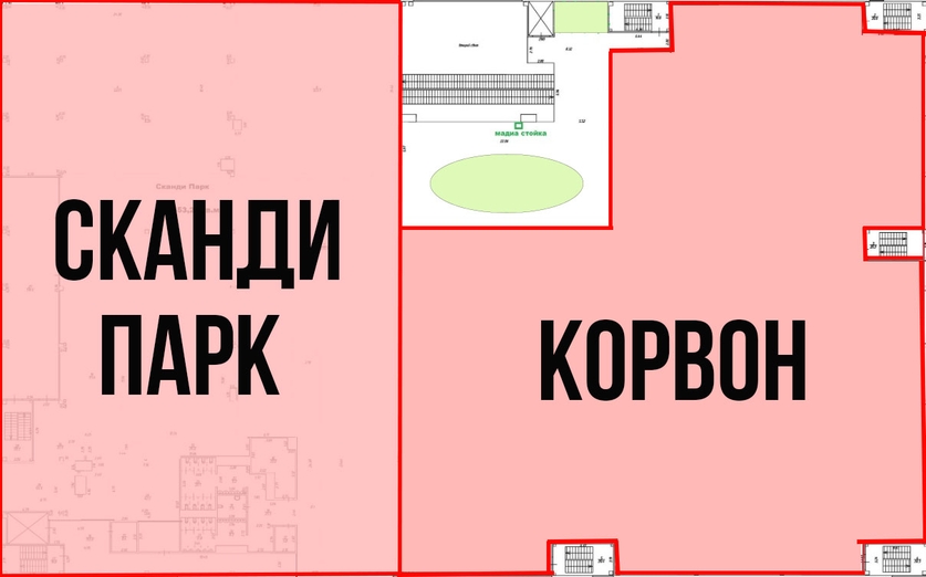 План 2 этажа ТЦ Манзара