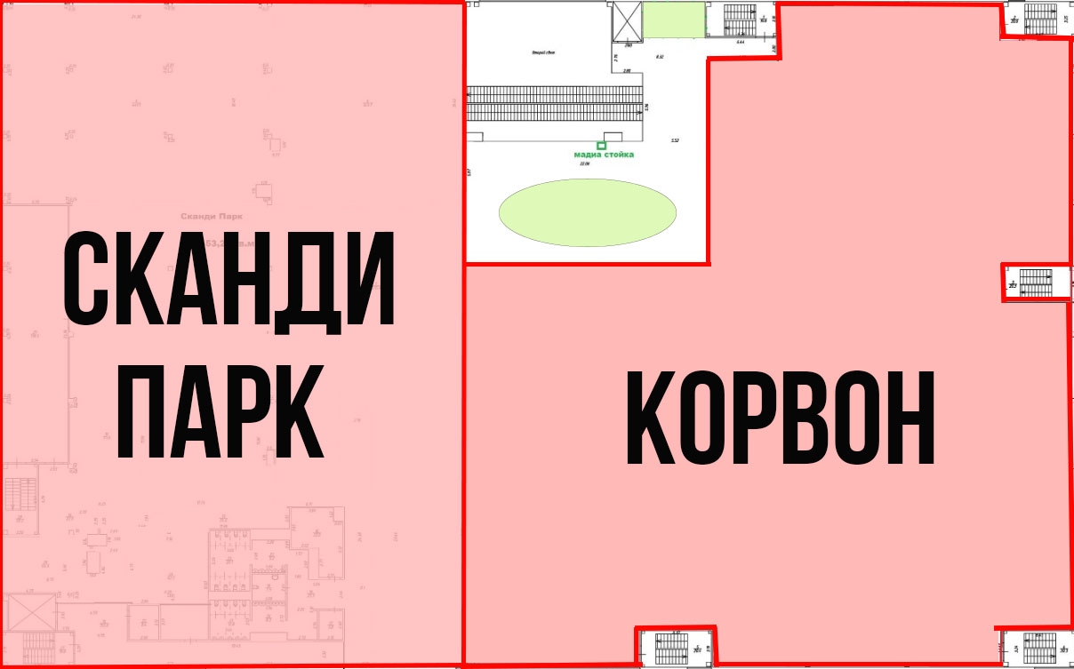 План 2 этажа ТЦ Манзара