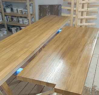 Изготовление угловых подоконников из дерева на заказ в Уфе от компании ЭкоМассивУфа