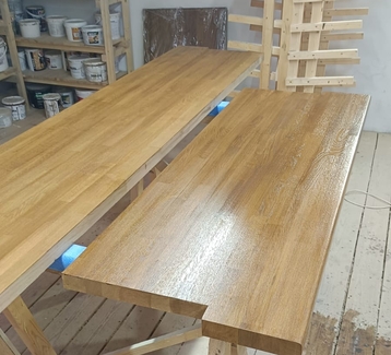 Изготовление угловых подоконников из дерева на заказ в Уфе от компании ЭкоМассивУфа