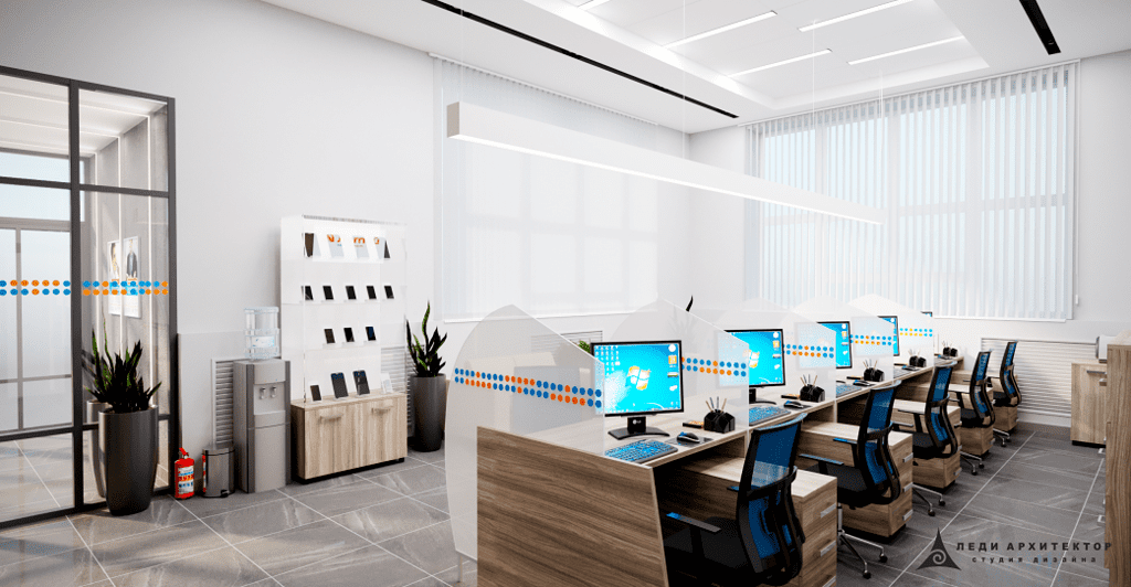 Дизайн зоны обслуживания офиса Таттелеком