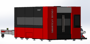 Лазерный комплекс SMARTCUT 3015GT 6кВт в защитном кабинете. Для резки труб и листа.