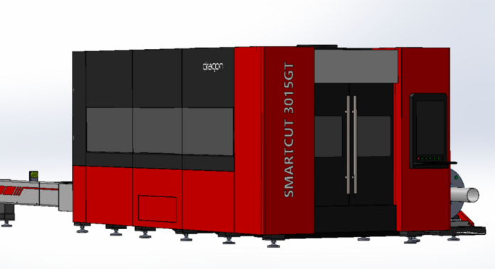 Комплекс SMARTCUT 3015GT 6 кВт с труборезом и кабинетной защитой для промышленной резки металла.