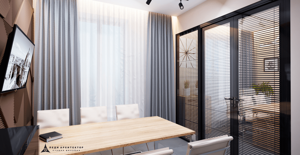 Дизайн современной переговорной клиники Корд