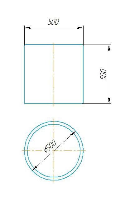 Чертёж размеров и формы кашпо