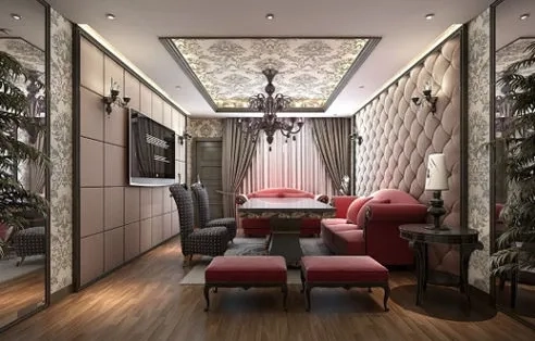 Купить мягкие стеновые панели в гостиную на заказ - МСП 25