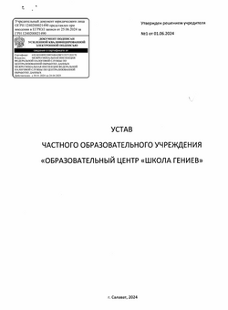 устав Школа Гениев