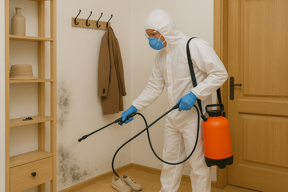 Дезинфекция от плесени в коридоре