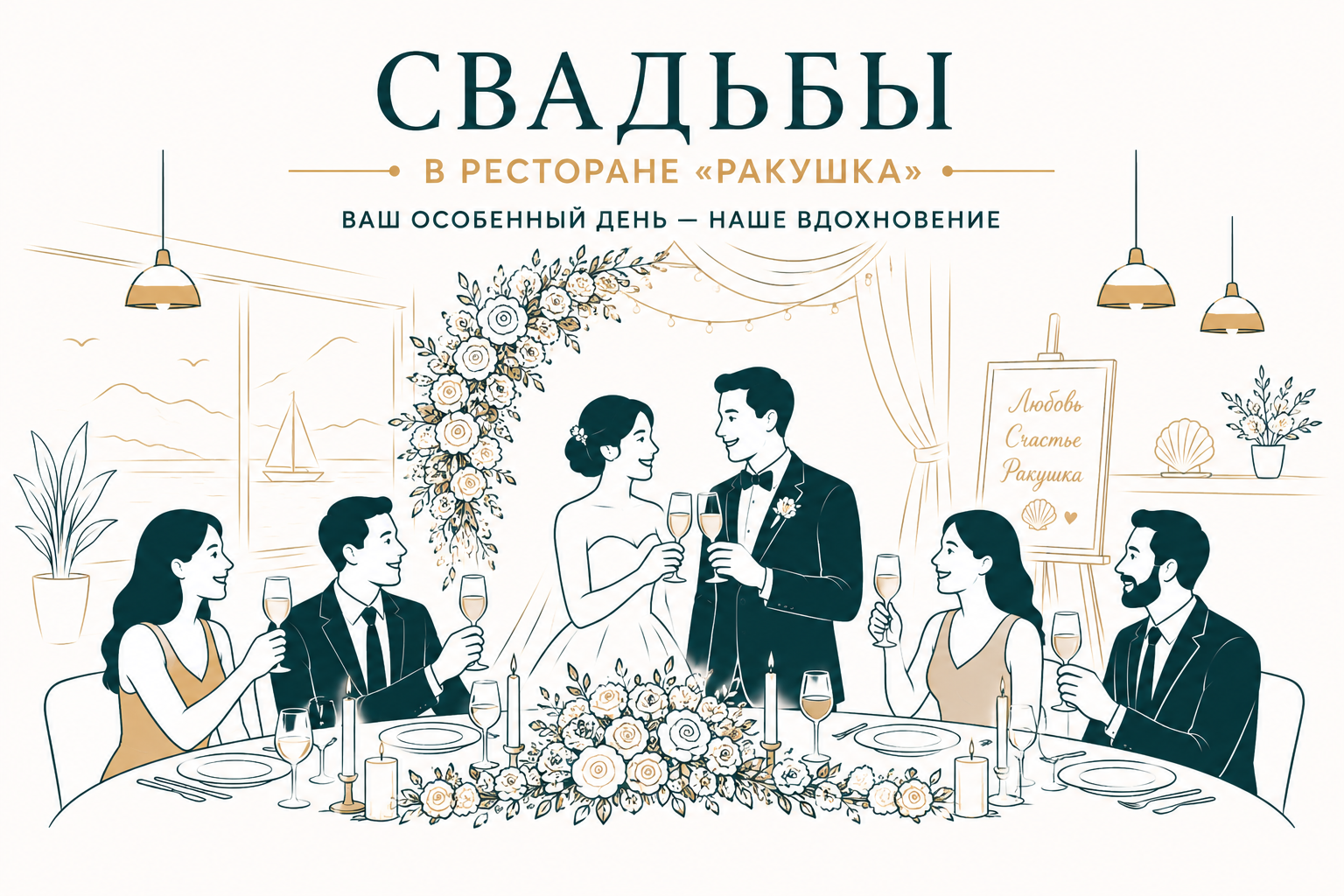 Свадьба в ресторане Ракушка