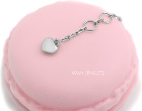 Сердечко для браслета с детками Mamy-braslets белое золото