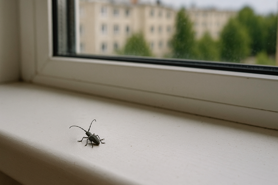 Жук на подоконнике
