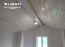 фальшбалки из лиственницы и вагонка крашенная из лиственницы