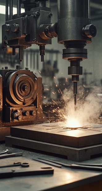 Промышленный станок в цеховой обстановке