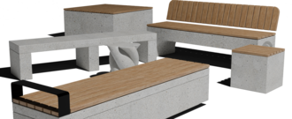 Лавочки и скамейки из бетона