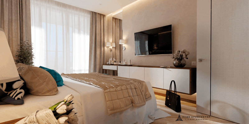 Интерьер красивой спальни в ЖК Казансу