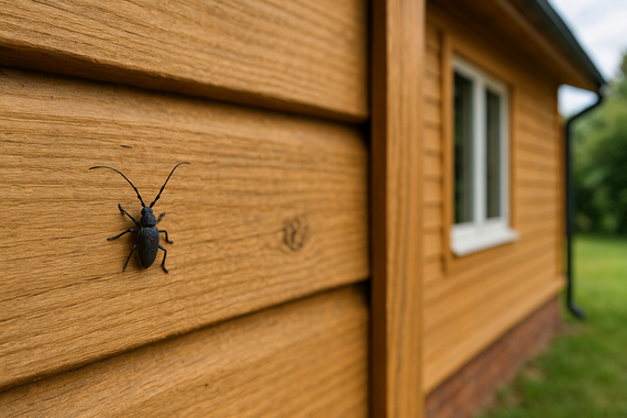 Жук на доме снаружи