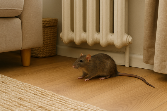 Крыса возле батареи