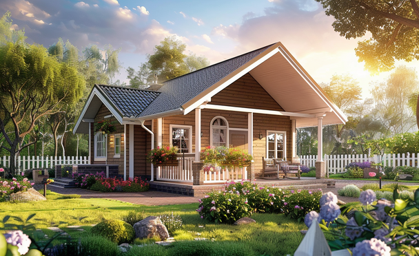 Готовый частный дом из каркасно-щитовых панелей с отделкой в Краснодаре