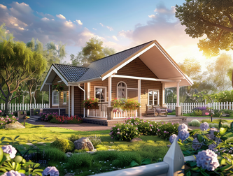 Готовый частный дом из каркасно-щитовых панелей с отделкой в Краснодаре