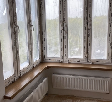 Изготовление угловых подоконников из дерева на заказ в Уфе от компании ЭкоМассивУфа