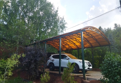 Проектирование, производство, монтаж навеса с полуарочной крышей в Уфе от компании "АктивСтрой"