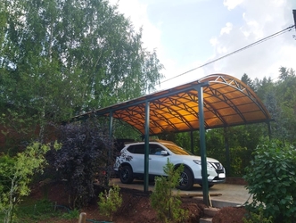 Проектирование, производство, монтаж навеса с полуарочной крышей в Уфе от компании "АктивСтрой"
