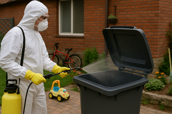 Дезинфекция мусорного контейнера в частном доме