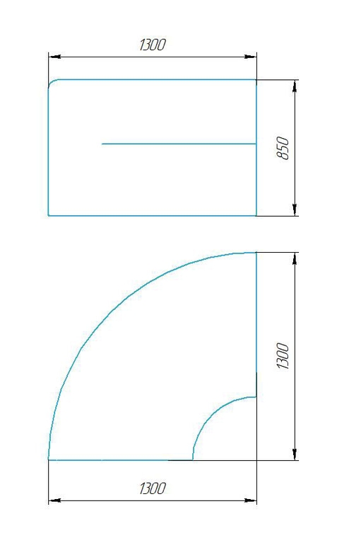 Чертёж размеров и формы кашпо