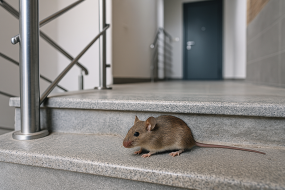 Мышь на лестничной клетке