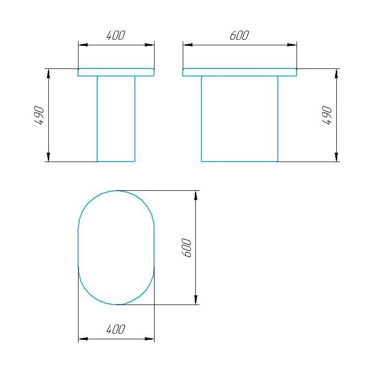 Чертёж размеров и формы стола