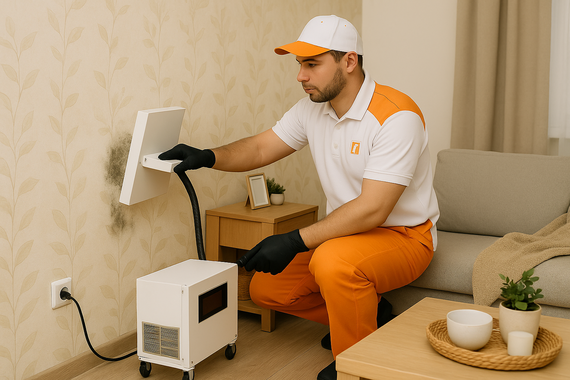 Дезинфекция от плесени в гостиной