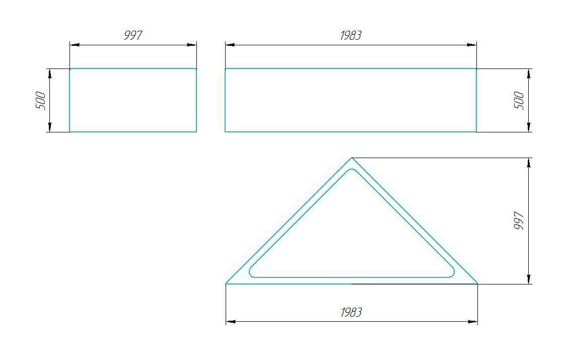 Чертёж размеров и формы кашпо
