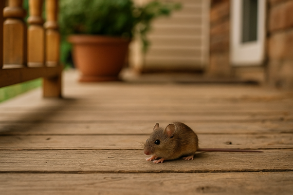 Мышь на веранде