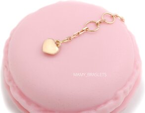 Сердечко для браслета с детками Mamy-braslets желтое золото