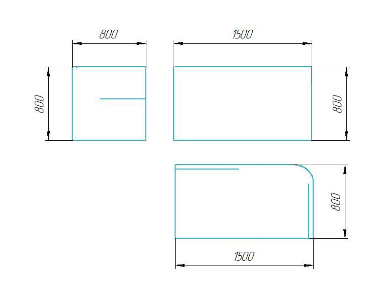 Чертёж размеров и формы кашпо