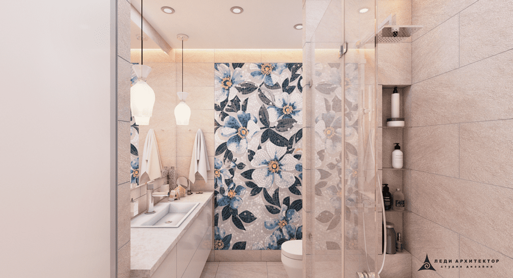 Интерьер ванной комнаты в ЖК Казансу
