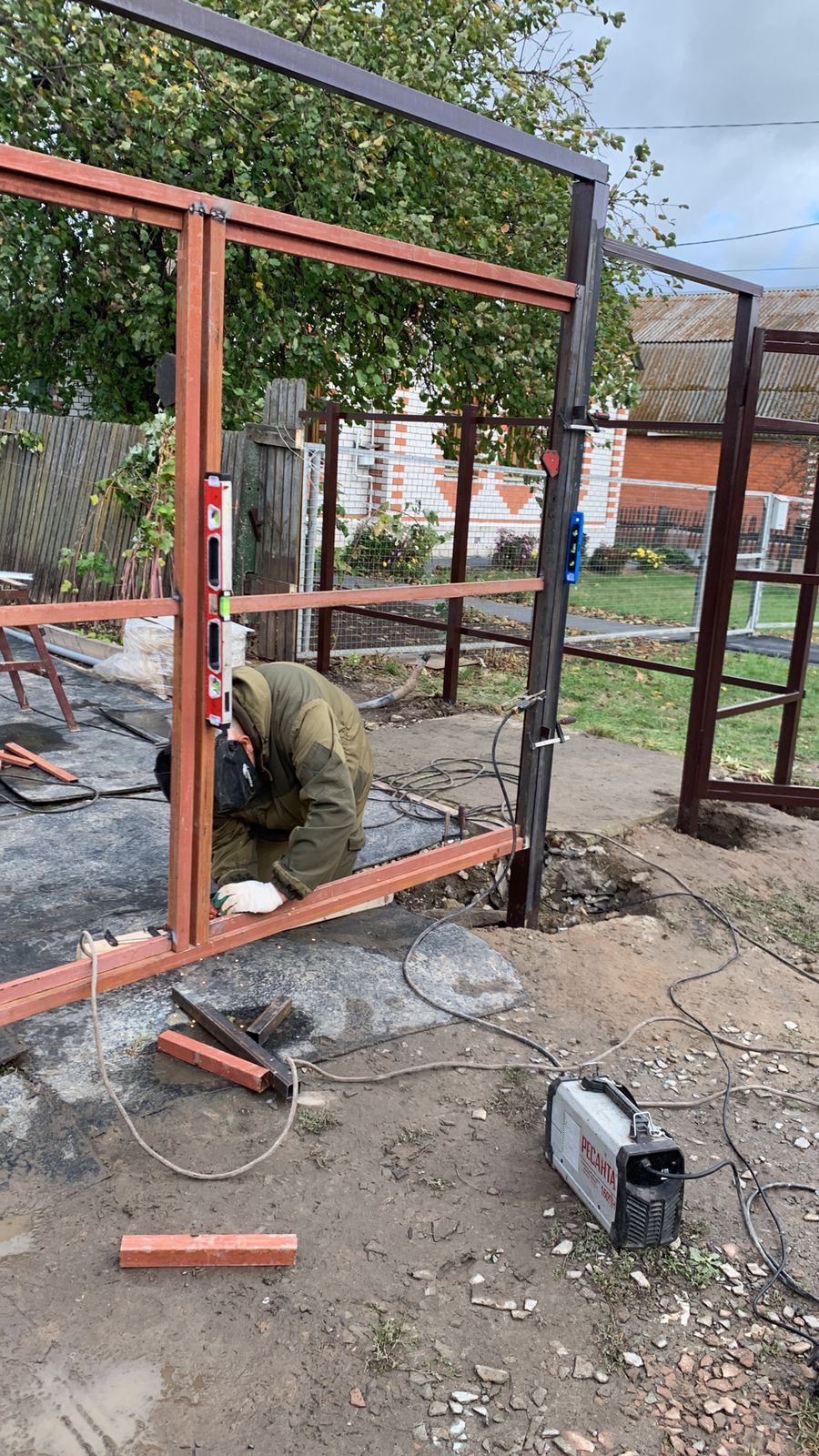 Изготовление каркаса распашных ворот на месте в Егорьевске
