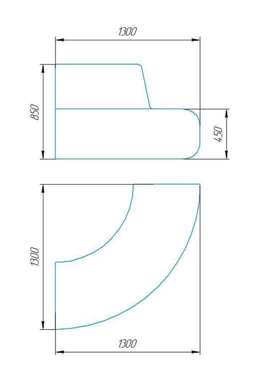 Чертёж размеров и формы кашпо