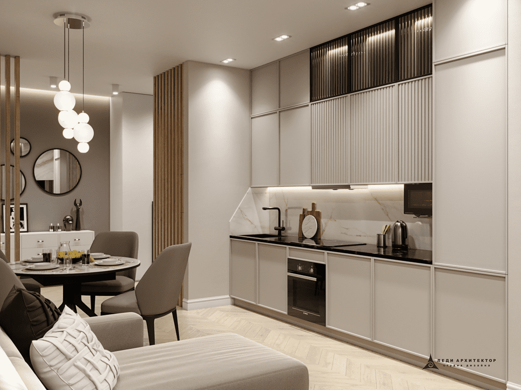 Интерьер современной кухни ЖК Столичный