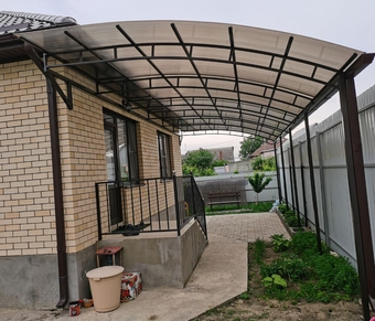 Изготовление и установка примыкающего навеса к дому в Уфе, Уфимском районе от АктивСтрой