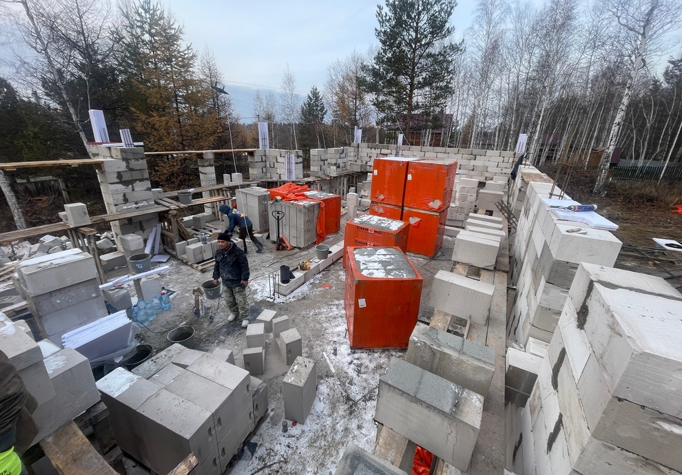 Готовый дом из газобетона