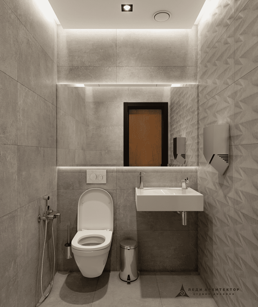 Современный санузел для клиентов на АЗС